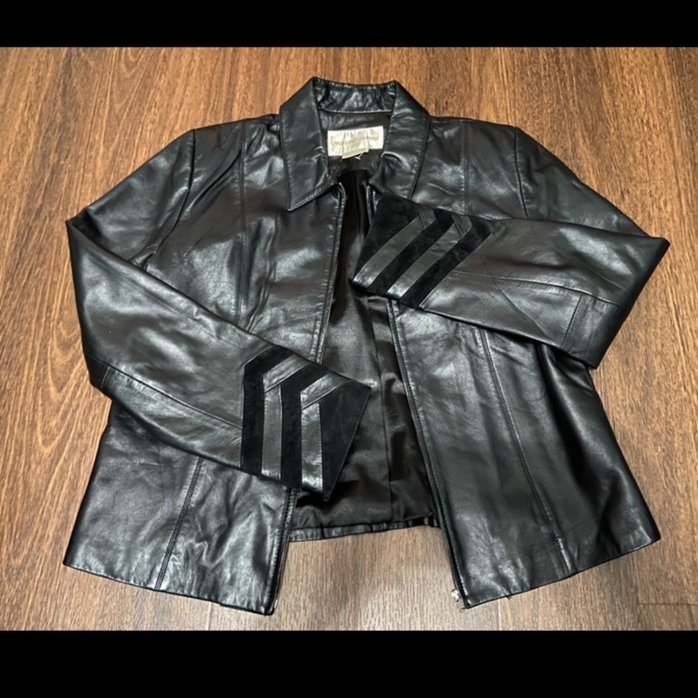 Black leather jacket